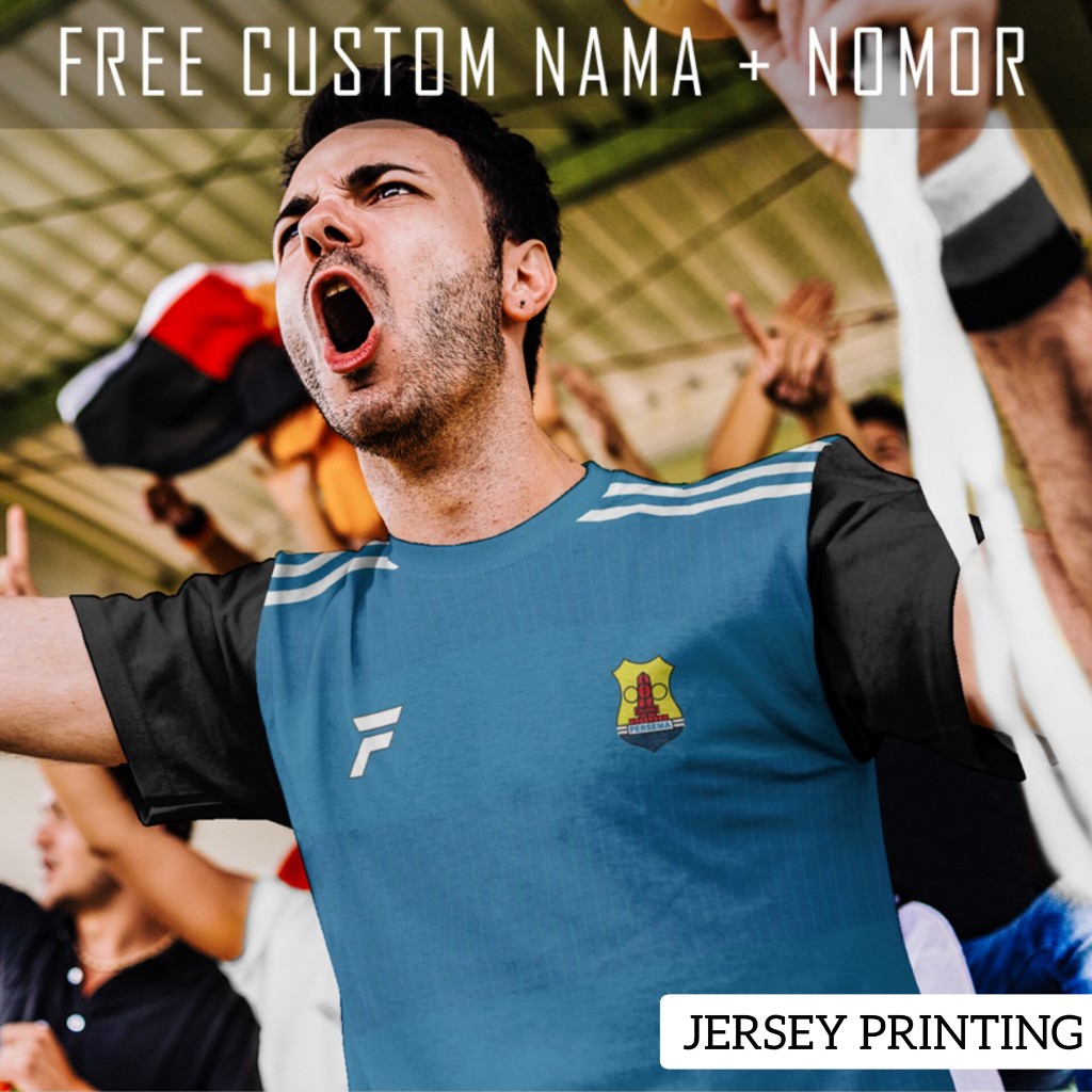 Kaos Bola Jersey Persema Malang Klub Strip Garis Baju Custom Nama dan Nomor Punggung - 99