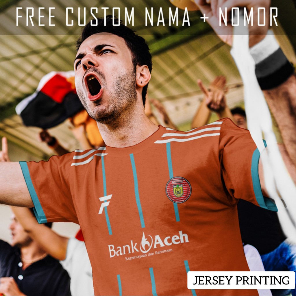 Kaos Bola Jersey Perseru Serui Klub Strip Garis Baju Custom Nama dan Nomor Punggung - 309