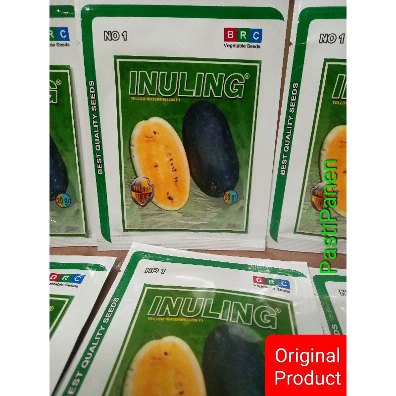 Benih Semangka biji INULING semangka kuning manis berbiji tahan virus dan hujan, 20 gram original BR