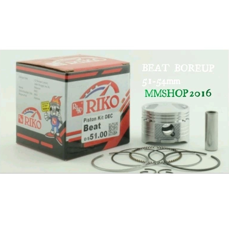 PISTON KIT BEAT SCOOPY BOREUP 51 52 53 54 PIN 13 RIKO