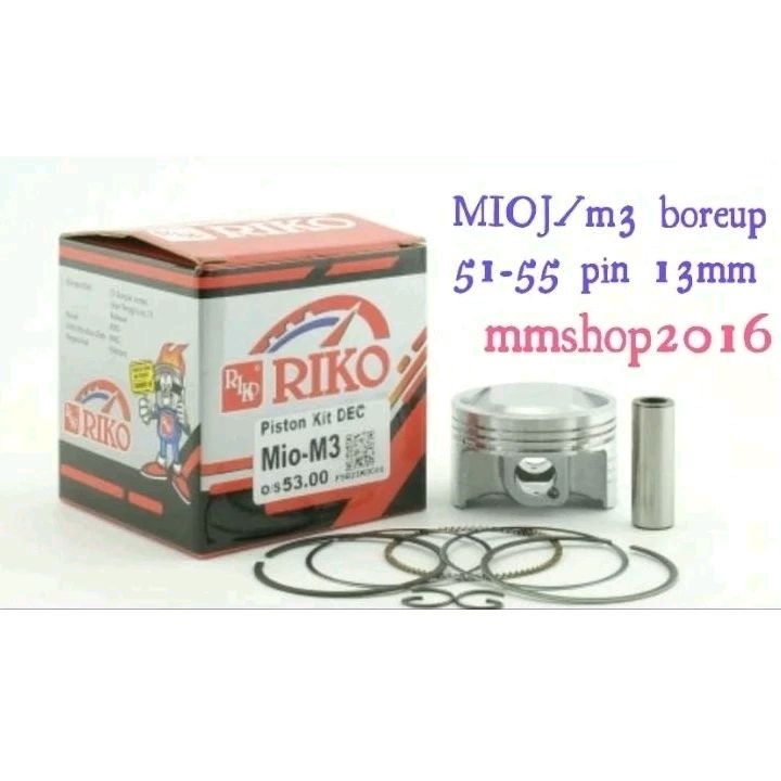 PISTON KIT MIOJ MIO M3 BOREUP 51 52 53 54 55 PIN 13 RIKO