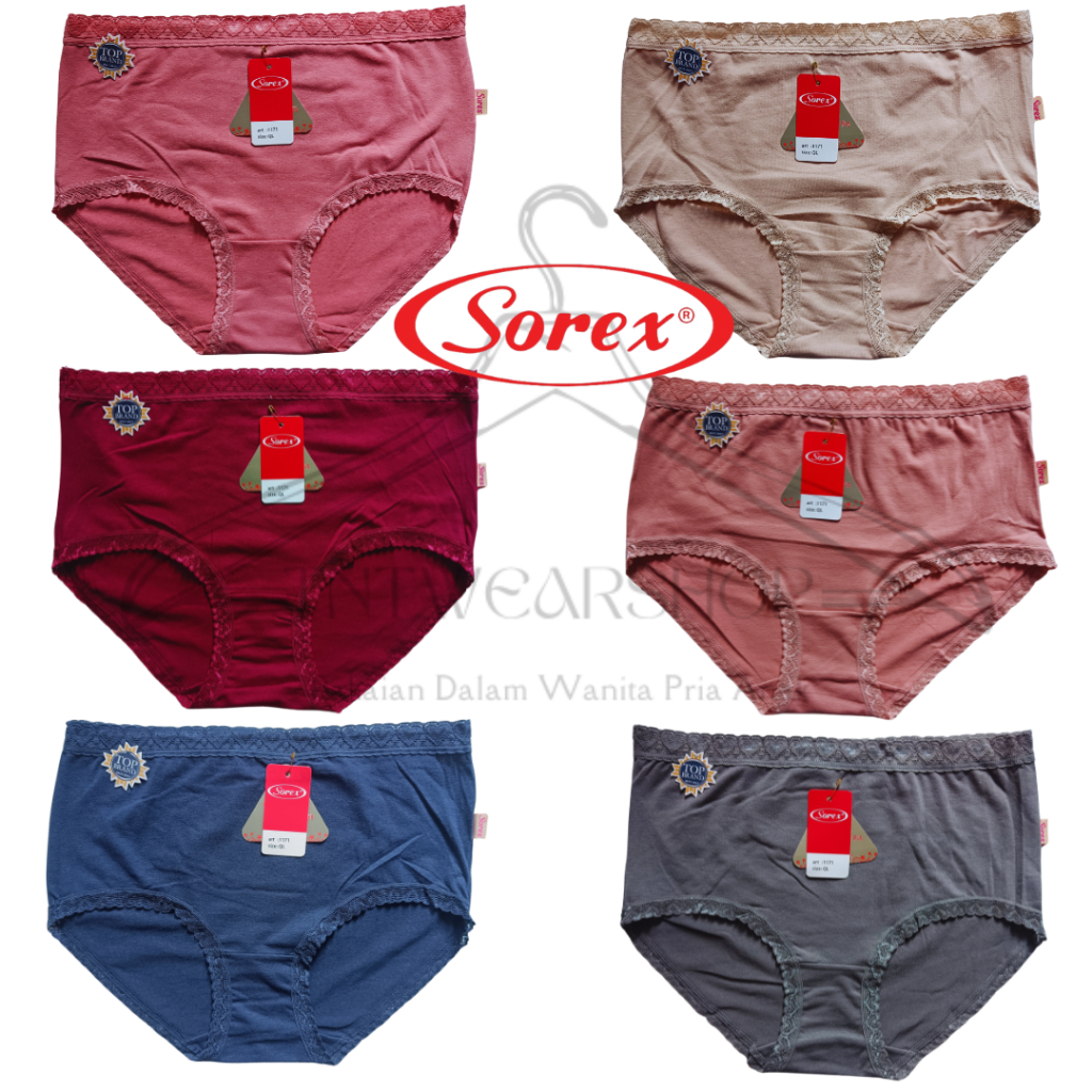 6 Pcs Celana Dalam Wanita Sorex 1172 Karet Renda Pinggang dan Lingkar Paha JUMBO | CD Sorex 1172 Ren