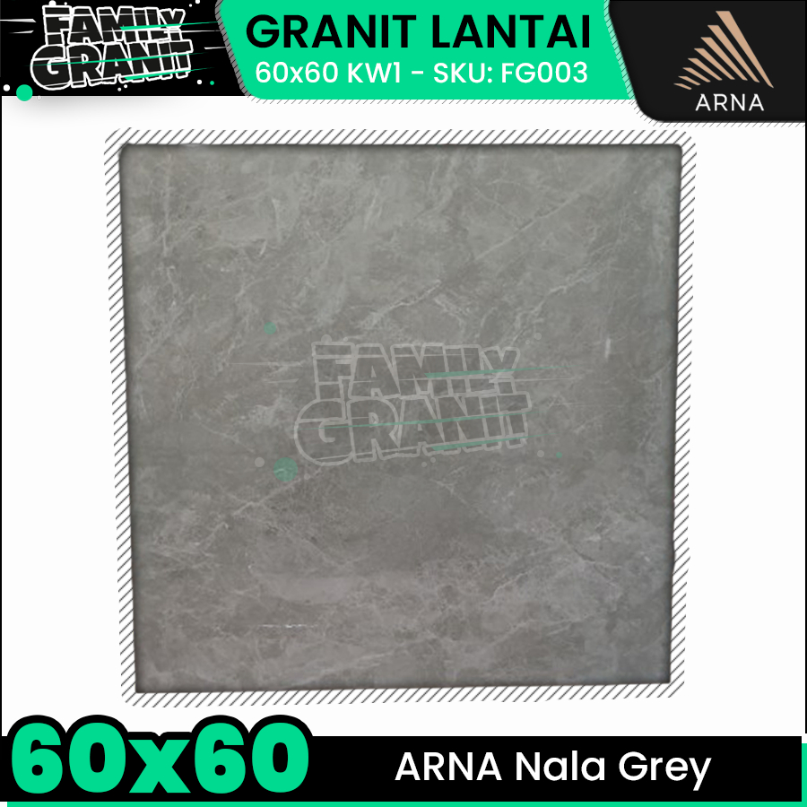 Granit Lantai 60x60 ARNA Nala Grey Motif Marmer Super Glossy KW1