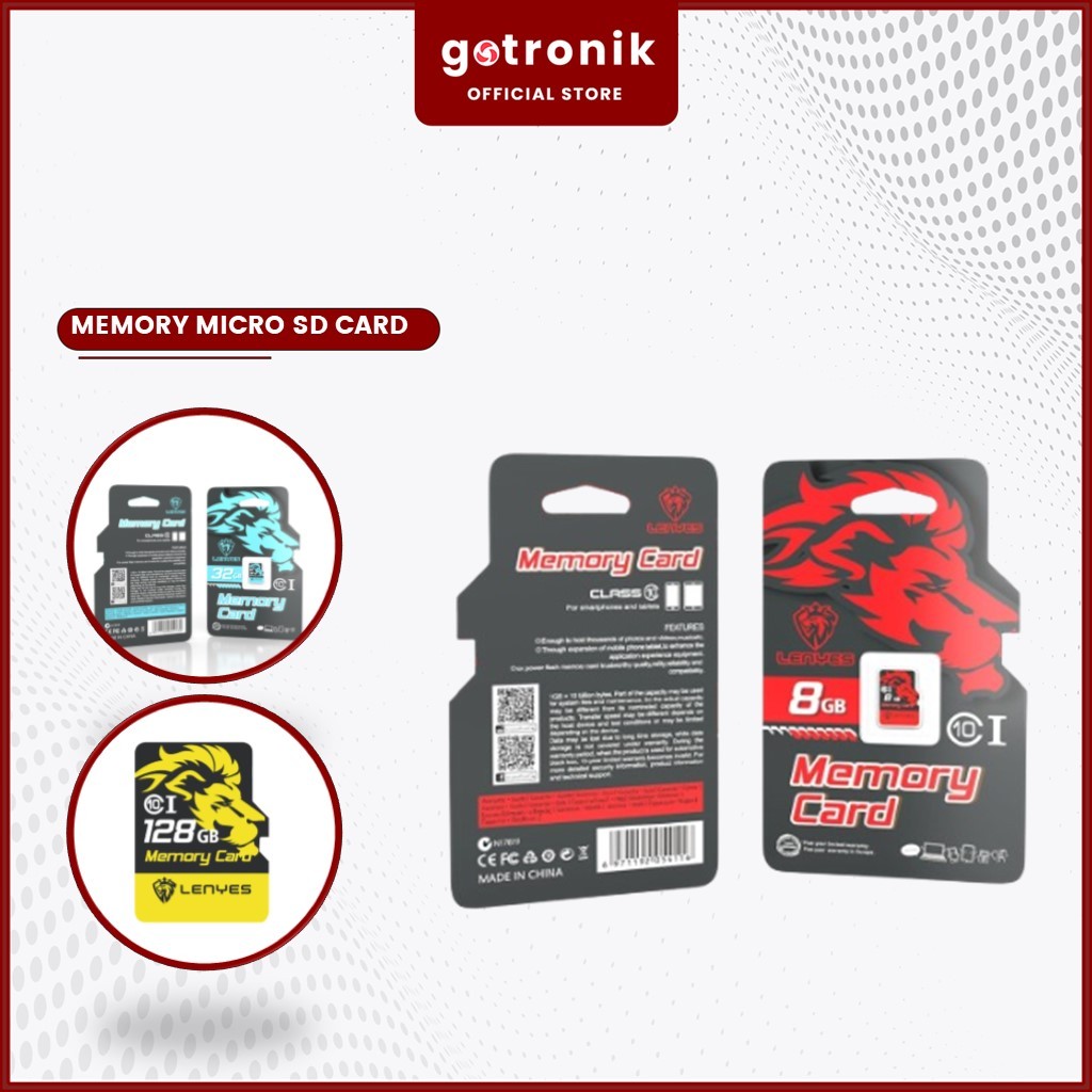 LENYES Micro SD Card 4GB/8GB/16GB/32GB/64GB/128GB Memory Card High Memory penyimpanan Ready stock