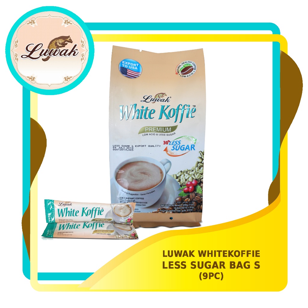 

LUWAK WHITE KOFFIE LESS SUGAR BAG S 9 PC