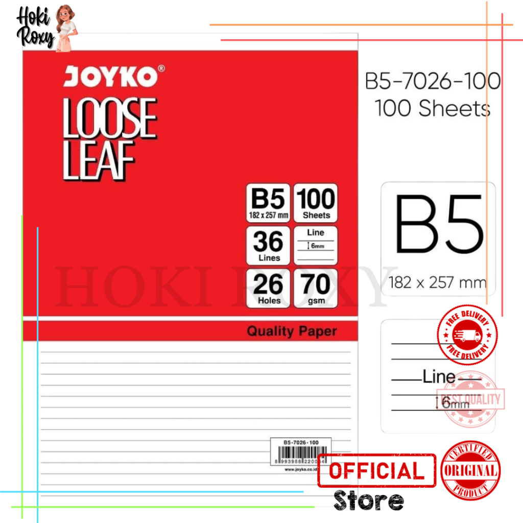 

Loose Leaf Isi Kertas File Binder JOYKO B5 LL 100 Lembar