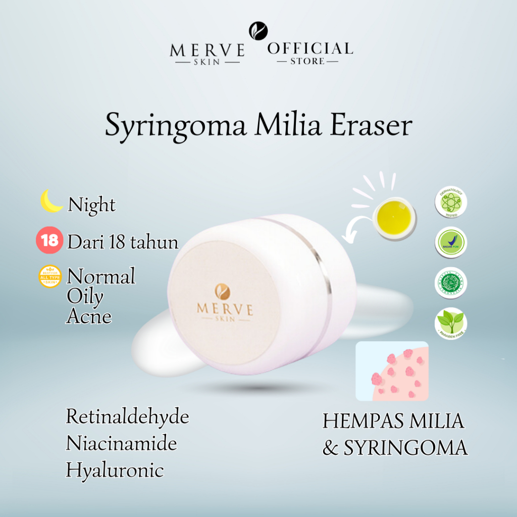 MERVE SKIN Syringoma Milia Eraser Glow Booster 10gr | Menghilangkan Milia dan Syringoma | Krim Penga