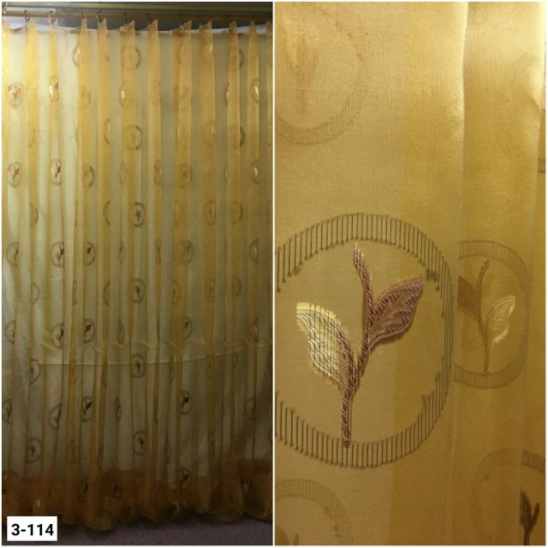 vitrase bordir motif daun vitrase murah vitrase dalaman Gorden