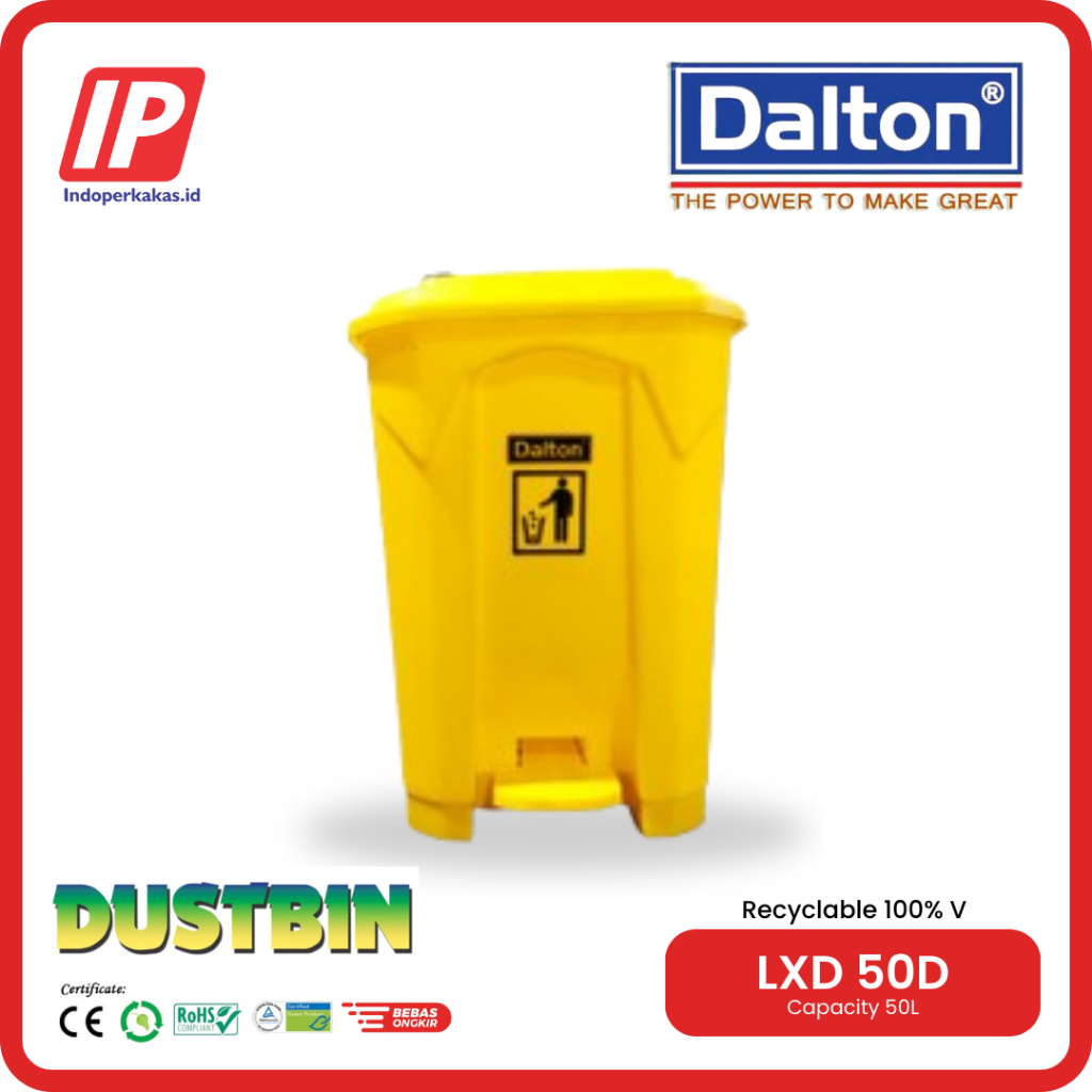 Tong Sampah Dustbin Dalton Medis HDPE 50 Liter