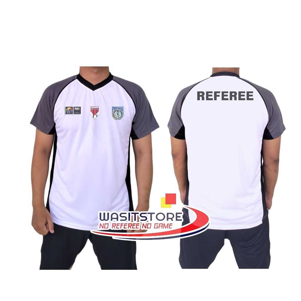 BAJU TUGAS WASIT BASKET MD : PUTIH ABU HITAM PILIPIT
