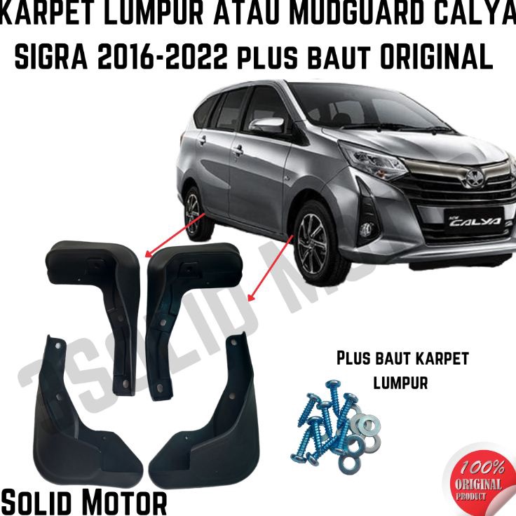 Stok Banyak LHI KARPET LUMPUR ATAU MUDGUARD CALYA SIGRA 216222 PLUS BAUT ORIGINAL  Ready