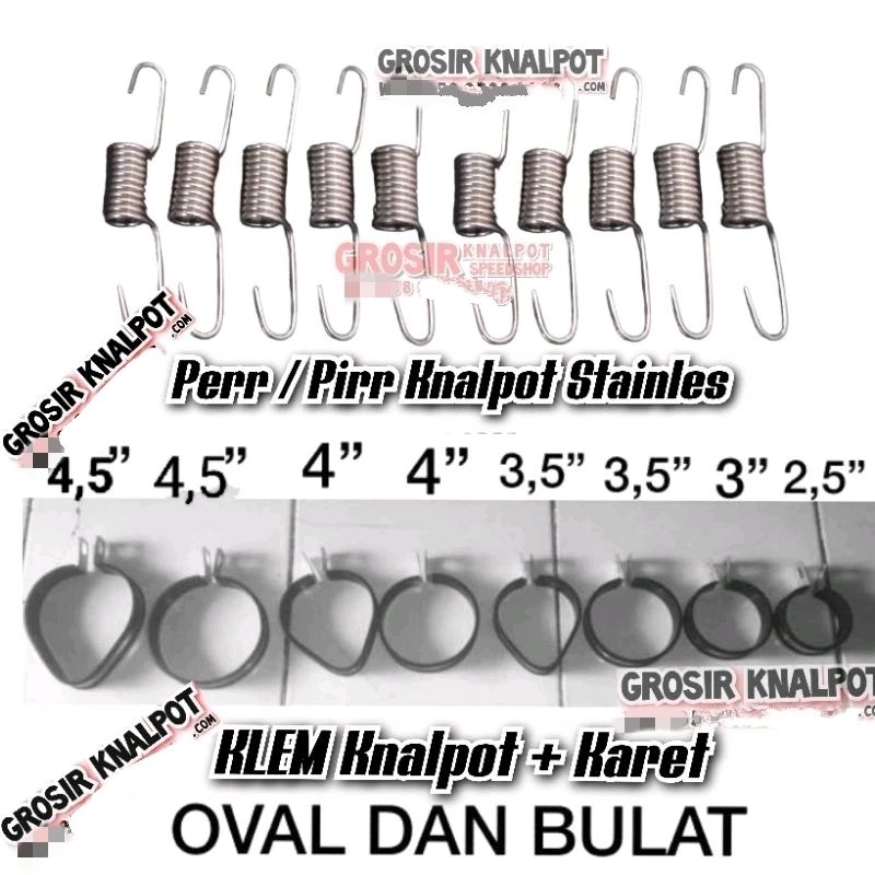 TERMURAH PAKETAN Gelang Clamp Klem Perr pir Pegas Braket Knalpot Universal Bulat Oval 4 tak 2 tak DB