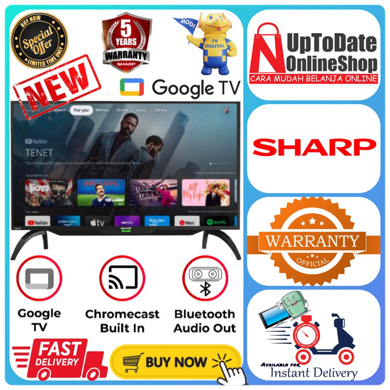 SHARP LED 2T-C42EG1I C42EG1 42EG1 TV 42INCH GOOGLE TV SMART TV DVB-T2 FHD LED SHARP