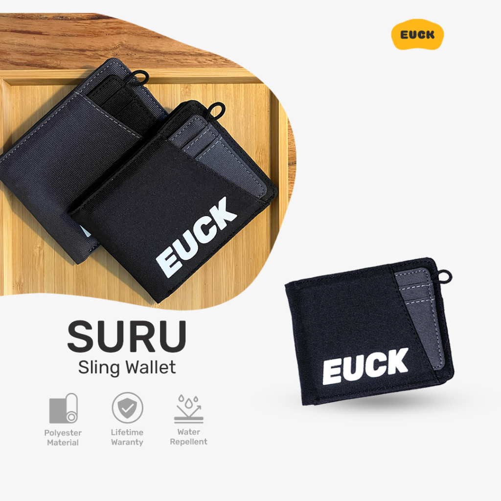 EUCK Saifu - Dompet Lipat Kanvas Pria Bifold Wallet