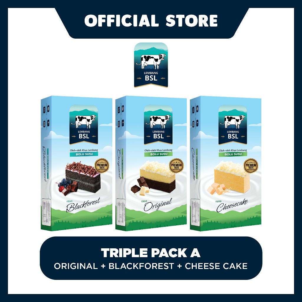 

Triple Pack A (Reguler - Original + Blackforest + Cheese Cake)