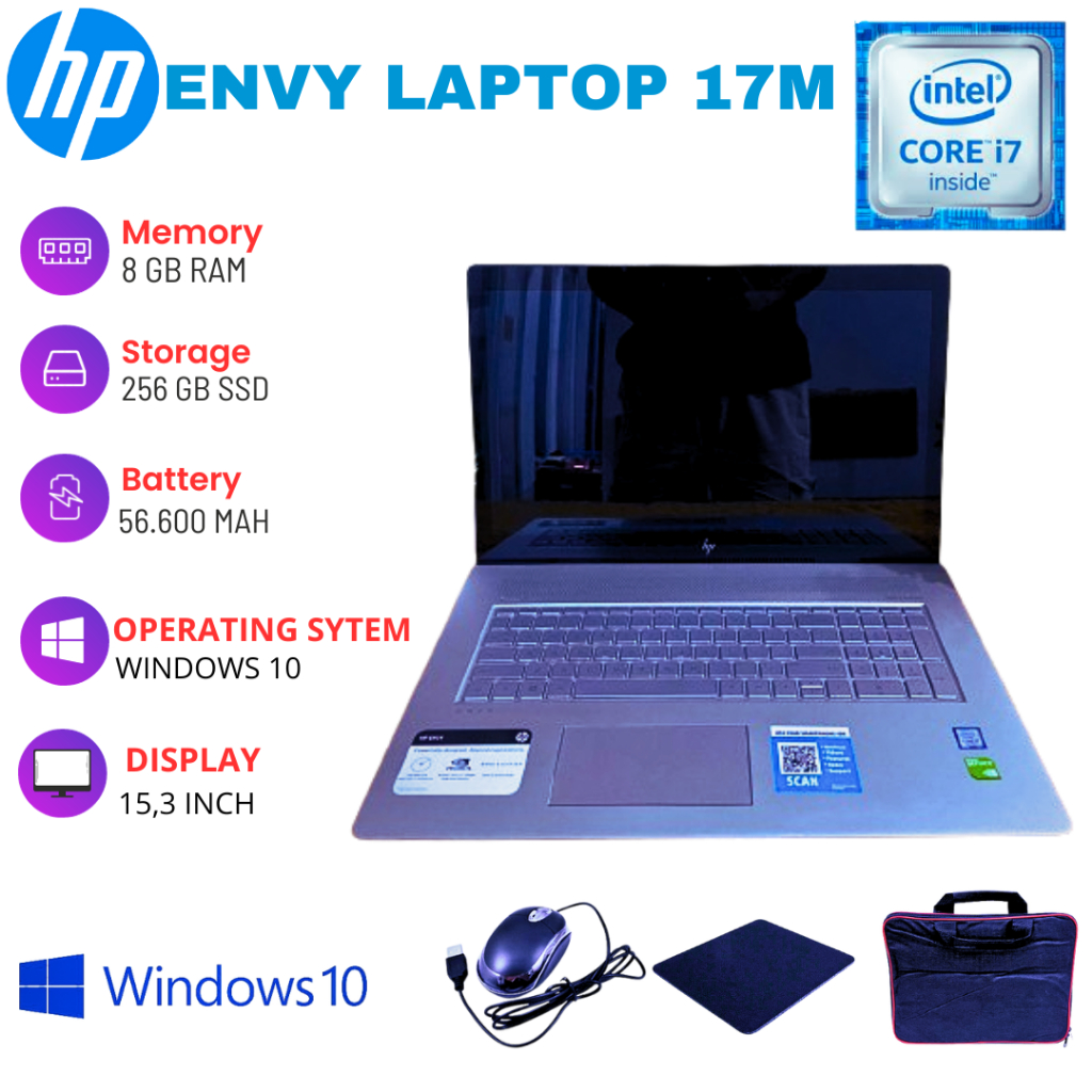 LAPTOP HP ENVY LAPTOP 17M/M7 NETEBOOK/NOTEBOOK/X360 SECOND BERGARANSI 100% LAPTOP COCOK BUAT KERJA B