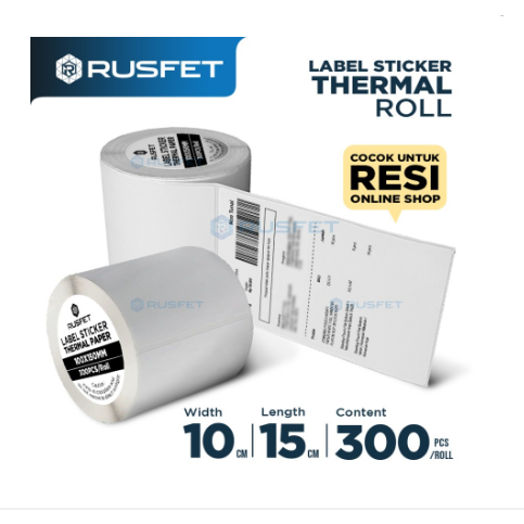 

KERTAS STICKER / STIKER / LABEL THERMAL A6 100x150MM ISI 300PCS /ROLL