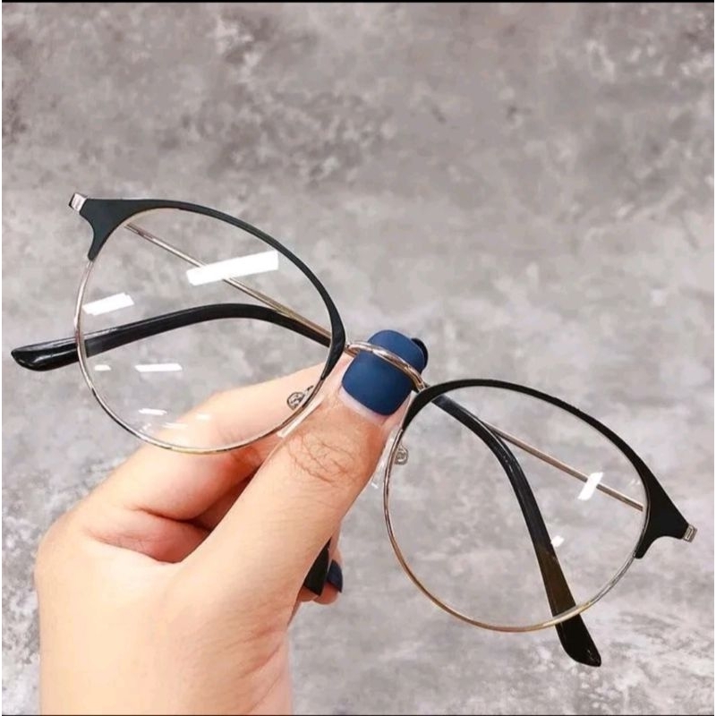Kacamata Baca Oval Frame Besi Warna Black Gold Dw539D-T Kacamata baca Cewe CoWo