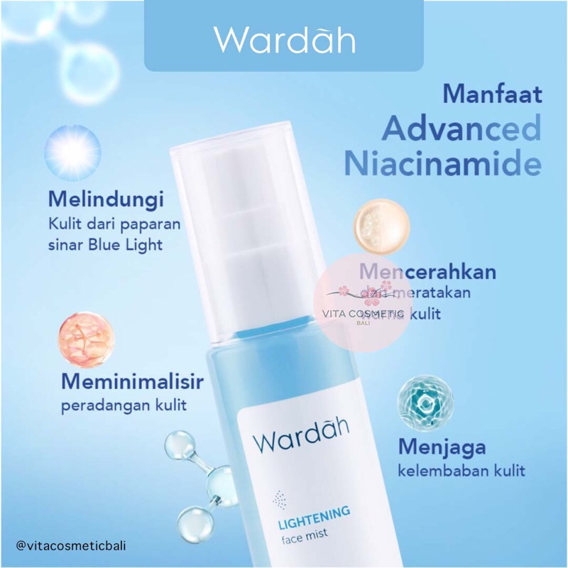 Wardah Lightening Face Mist 60 ml Spray Penyegar Wajah setting Spray