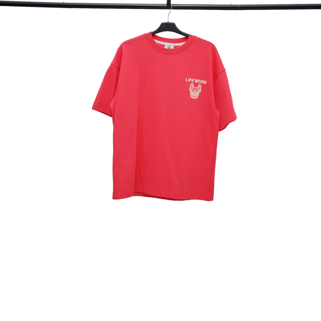 LIFEWORK Pink Cream Suede Radog Tshirt Authentic / Kaos Branded Lifework Merah Muda LW Original