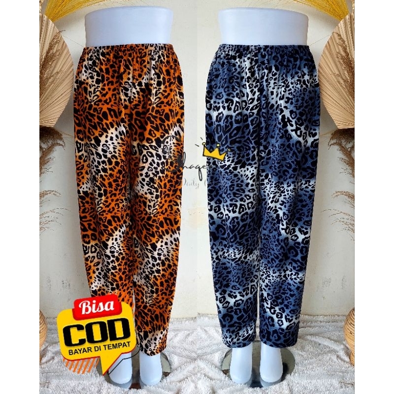 Celana Tidur Panjang Rumahan Wanita Pinggang Karet Kekinian Piyama Jumbo Bahan Kaos Bebyterry Remaja