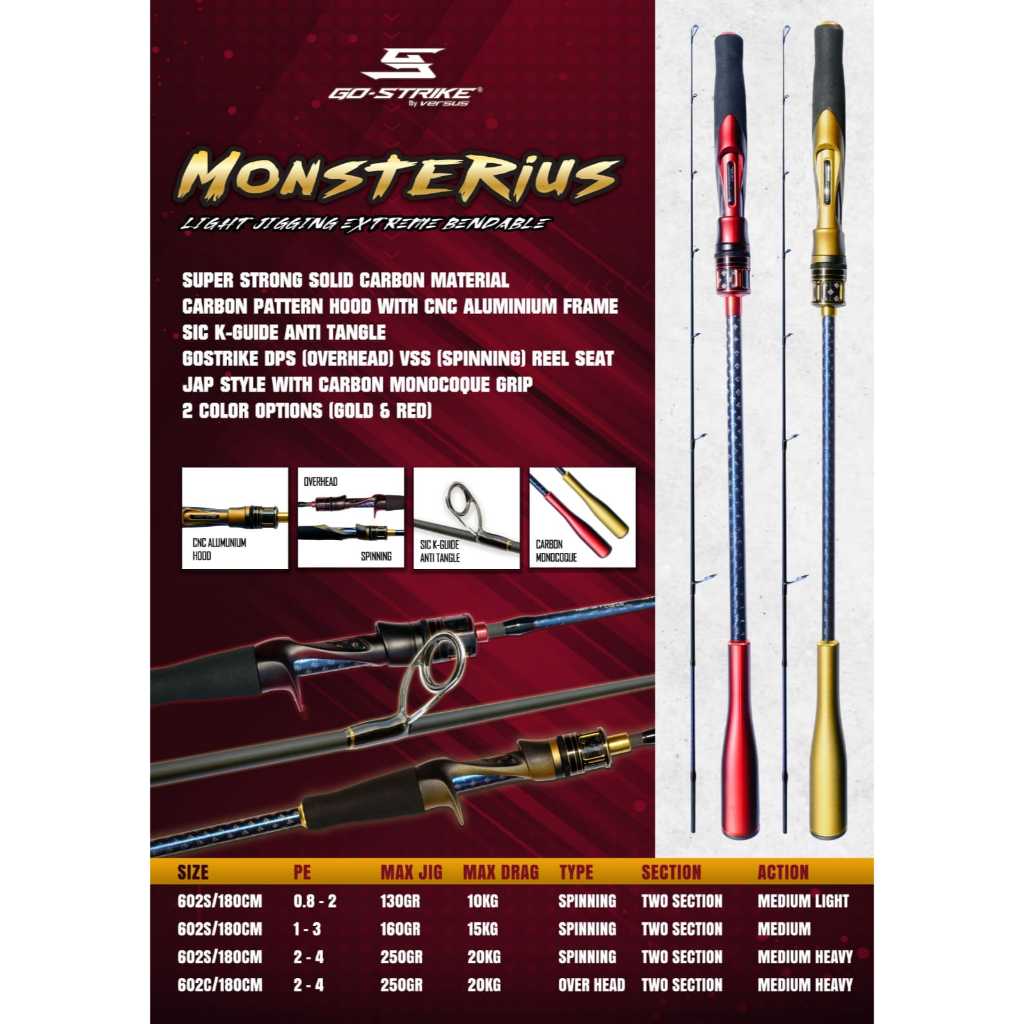Rod OH / OVERHEAD VERSUS GO STRIKE MONSTERIUS LIGHT JIGGING