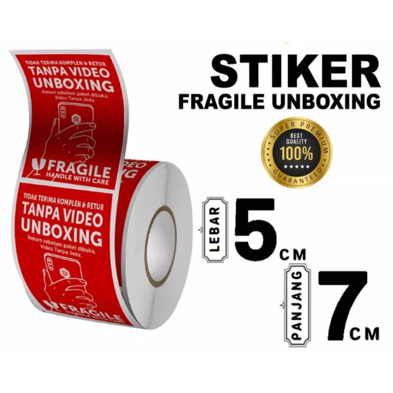 

STICKER FRAGILE VIDEO UNBOXING UK 5 X 7 CM - LABEL PENGIRIMAN ONLINE