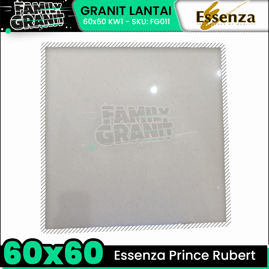 Granit Lantai 60x60 Essenza Prince Rubert Glossy Putih Bintik Abu