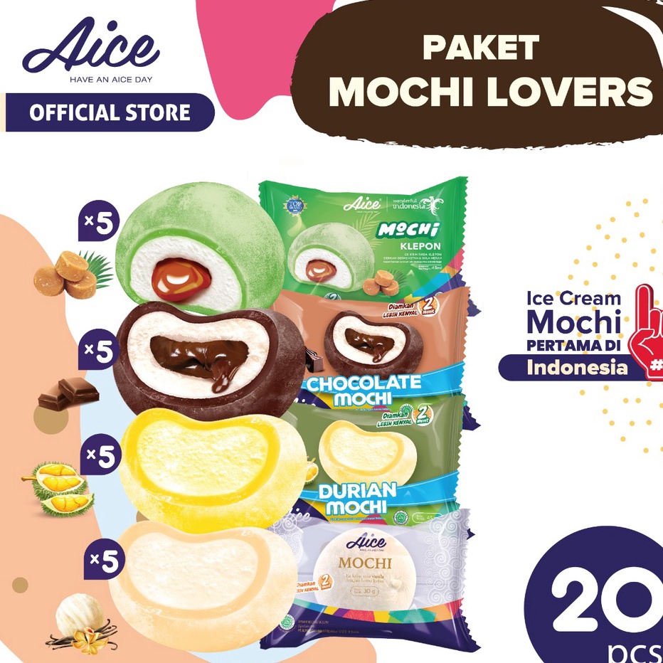 

SGRP3648 FSASH SALE Aice Ice Cream Paket Mochi Lovers Es Krim Eskrim 2pcs