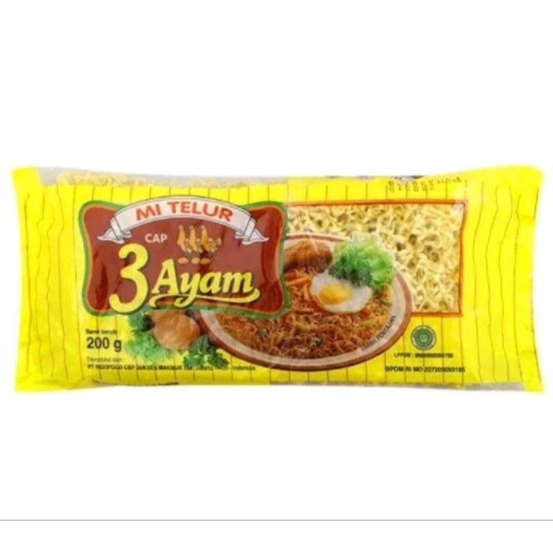 

MIE TELUR CAP 3 AYAM 200 GRAM