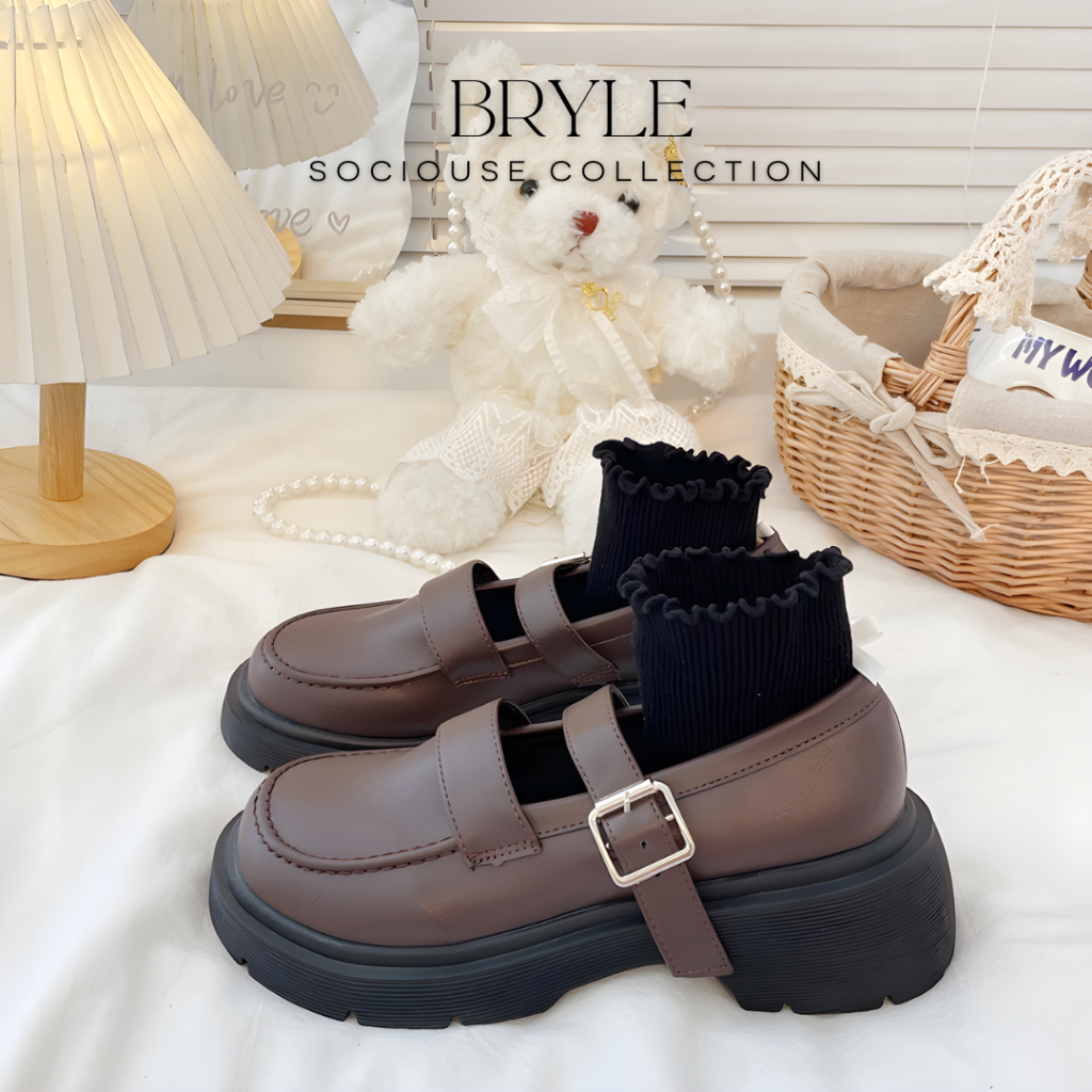 Sociouse Bryle Sepatu Mary Jane Retro Lolita Kawaii - Sepatu Sekolah Jepang Kantor