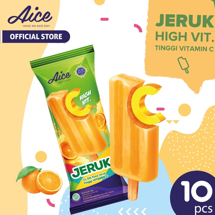 

RFKB6851 COD NEWPRODUCT Aice Ice Cream Jeruk Stick 6g isi 1 pcs Eskrim rasa jeruk orange