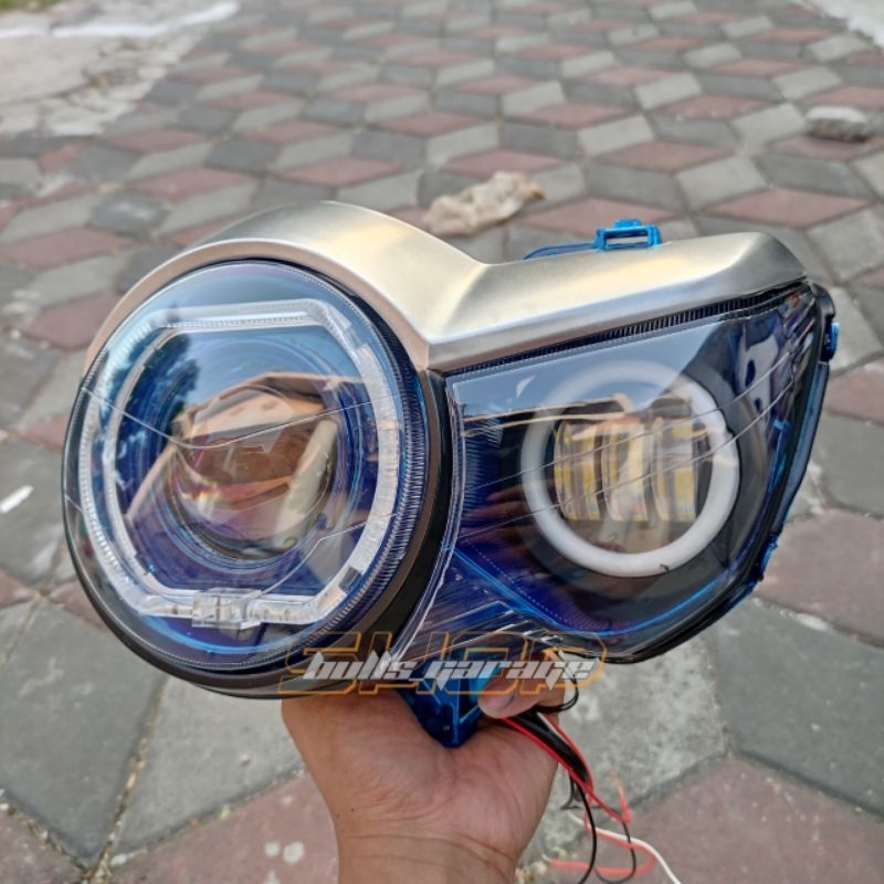 Lampu depan tiger pece set Biled AES Turbo gen 2 / AES UX-1 3 inch set daymaker 3 mata