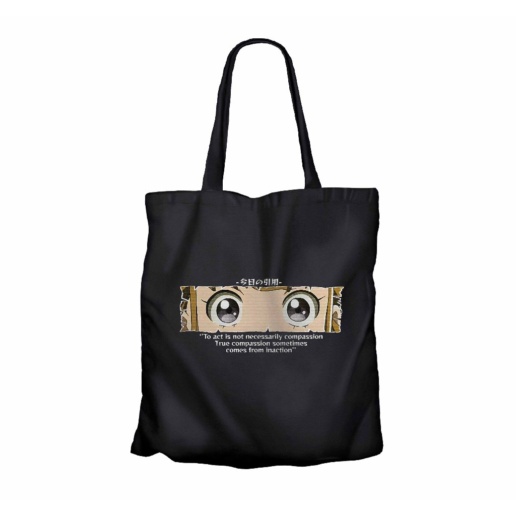 Tote bag infinite anime quote from HINATA MIYAKE - A PLACE FURTHER THAN THE UNIVERSE material canvas