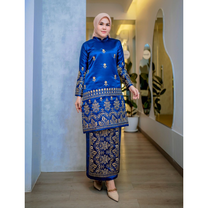 Kebaya Baju Kurung Melayu / Tunik Melayu / Baju Kurung Payet Setelan Rok Songket Melayu Modern / Keb