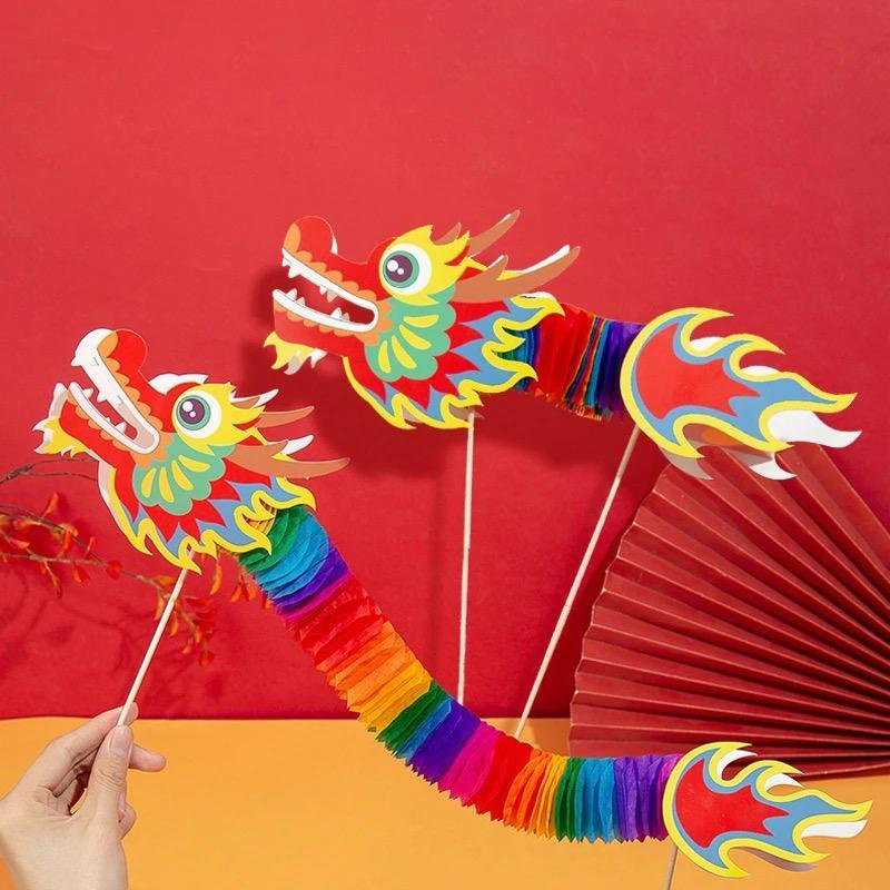 Dragon papercraft DIY kids mainan kertas naga anak imlek CNY sincia
