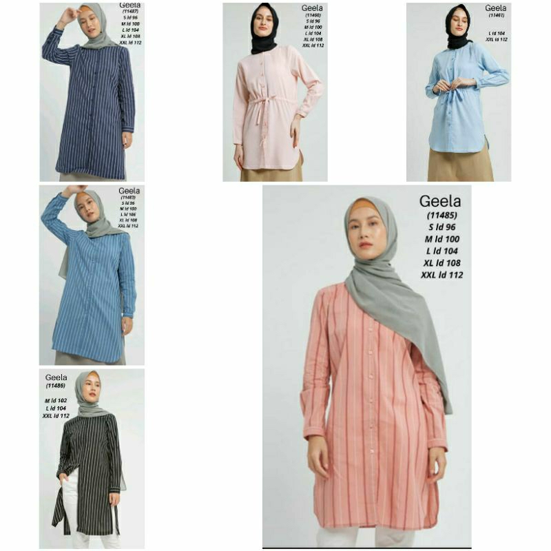 KEMEJA TUNIK WANITA ORIGINAL BRAND GEELA MURAH BISA BAYAR DI TEMPAT