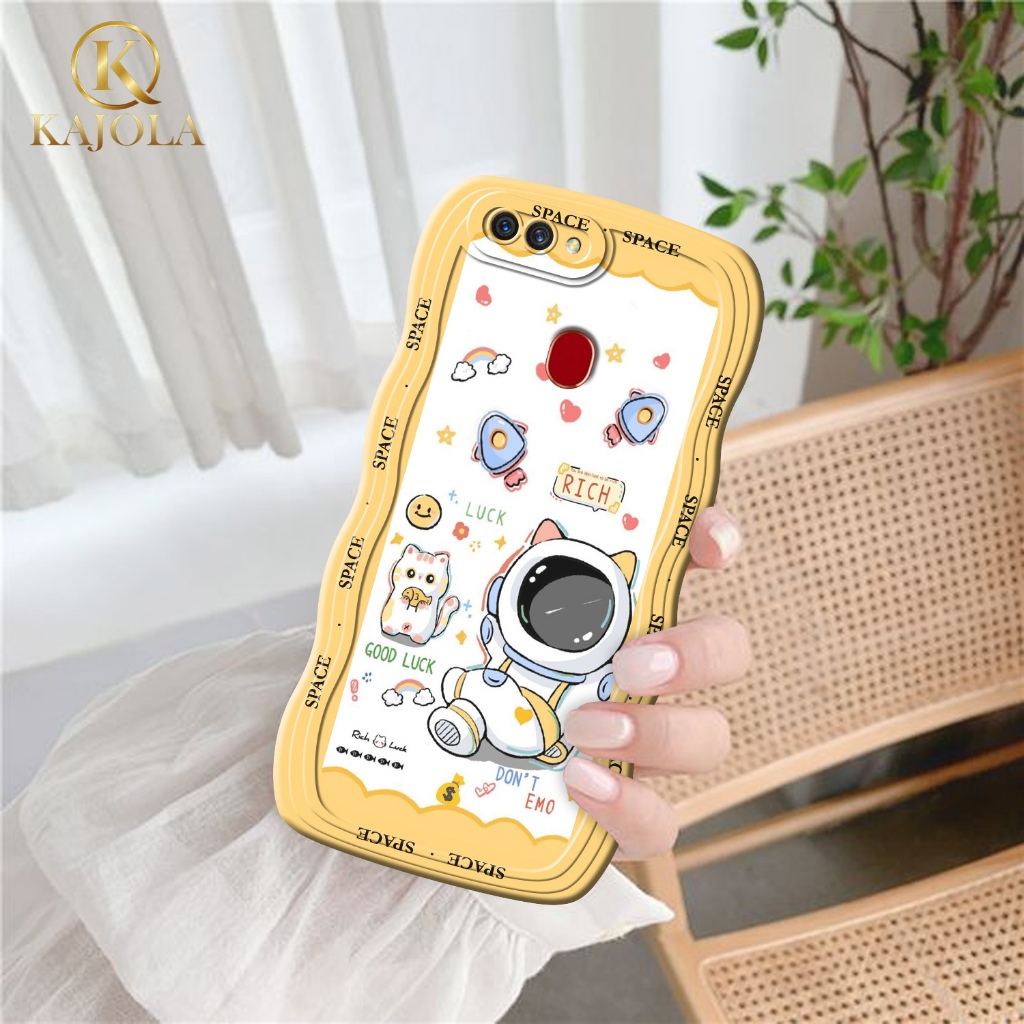 Case Gelombang Oppo A5S / A12 / A11K / A7 / F9 Motif Aesthetic Bahan Softcase silicon Lentur - Skin 