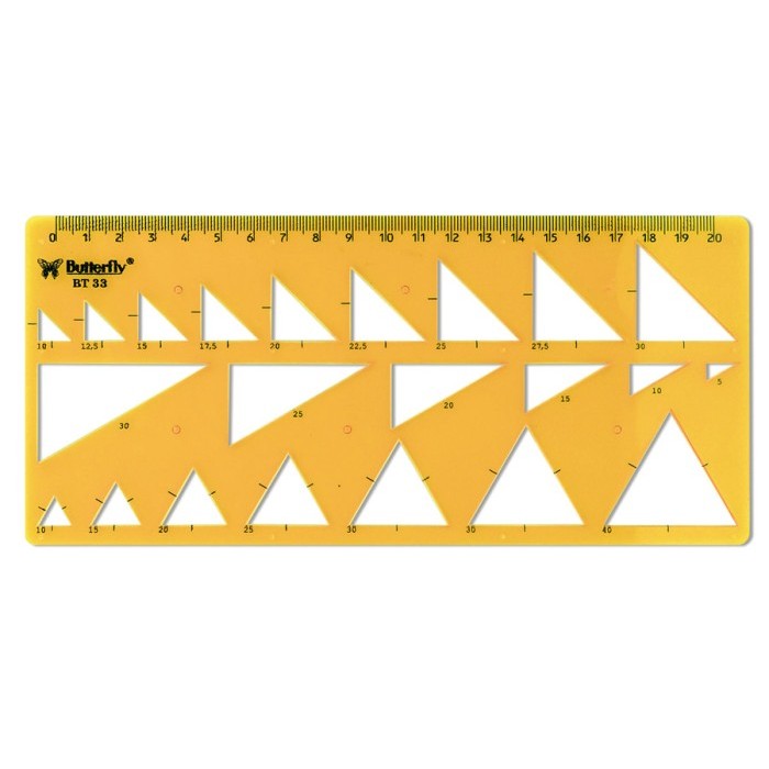 

Penggaris Bentuk / Segitiga / Triangle Template Ruller BT-33 Butterfly