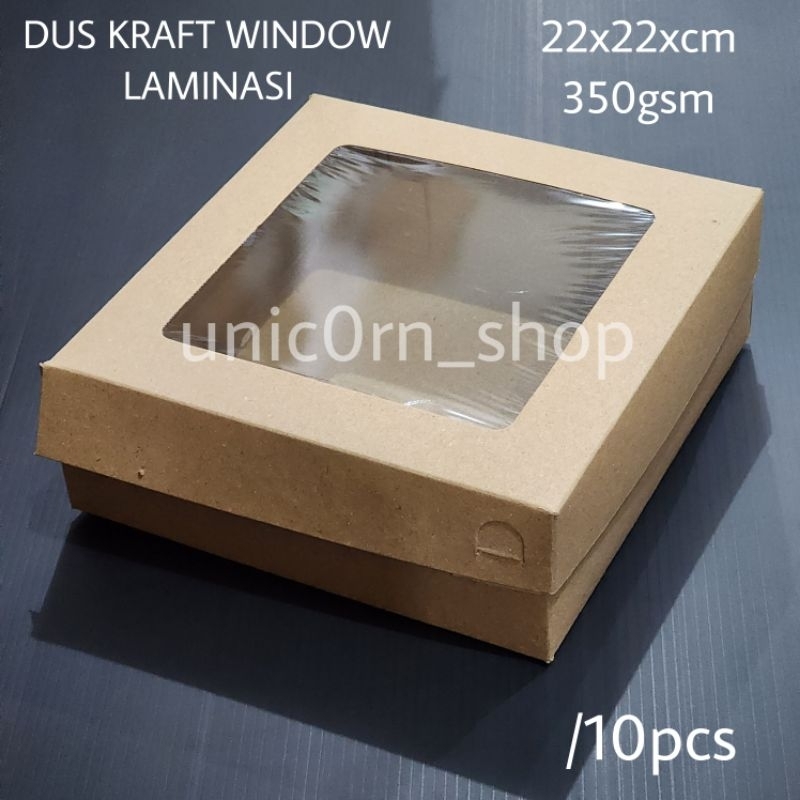 Dus Kraft Coklat WINDOW LAMINASI 22x22x7cm ( 10 pcs )
