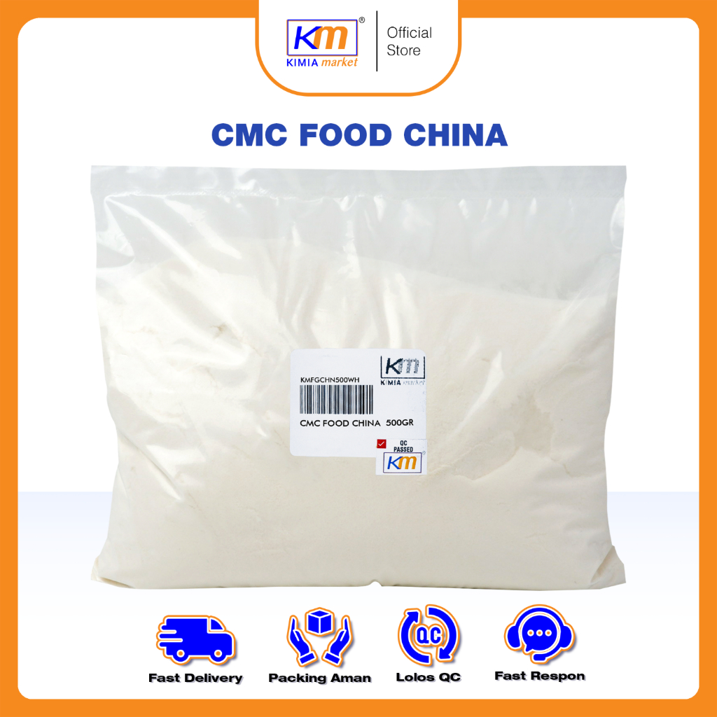 

CMC Food China 500gr / Natrium Karboksimetil Selulosa / Pengental Makanan Bubuk 500gr / Bahan Kue / Bahan Pengental Makanan