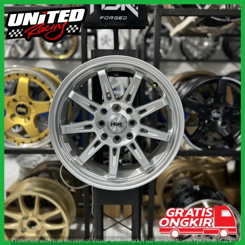 PELEK VELG RACING R15 HSR TIKALA SILVER ET40 UNTUK MOBIL BRIO SIRION STARLET WONDER RING 15