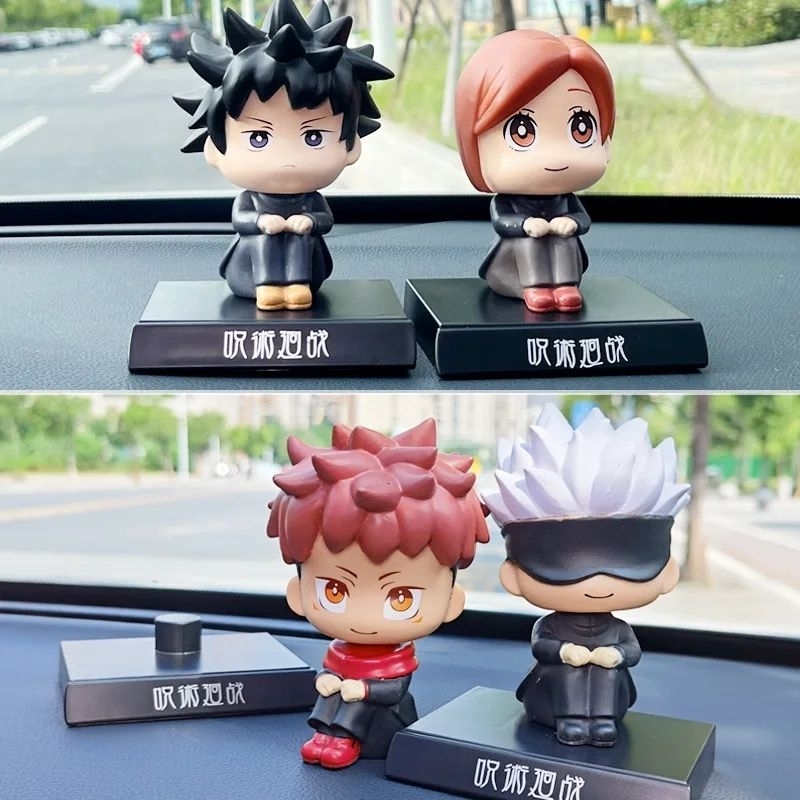 pajangan dashboard mobil jujutsu kaisen gojo itadori megumi action figure