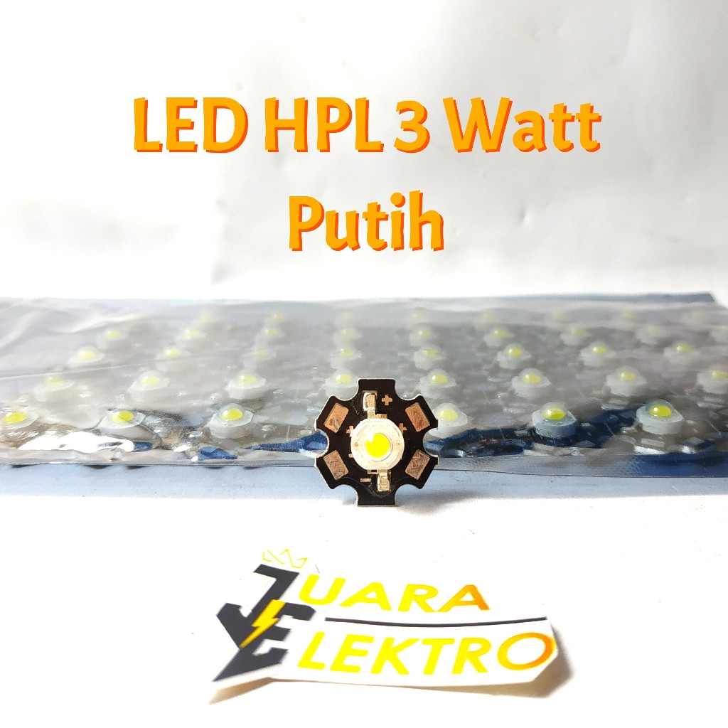 LED HPL 3 Watt Putih + Heatsink PCB | LAMPU LED HPL Putih 3 Watt