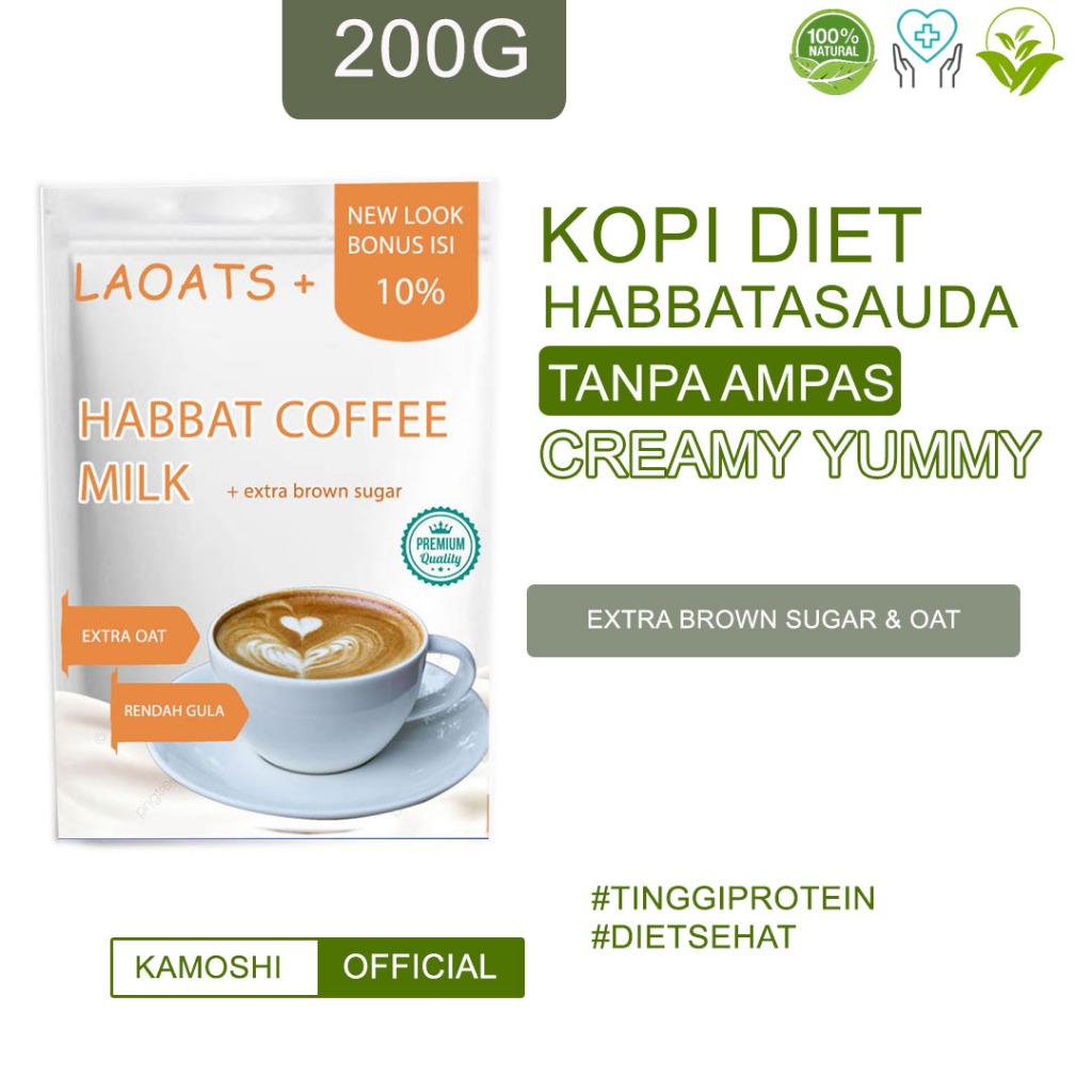 

Habbatussauda Minuman Diet Kopi Bubuk Tanpa Ampas Kopi Susu Gula Aren Pelangsing Badan Penurun Berat Badan Laoats