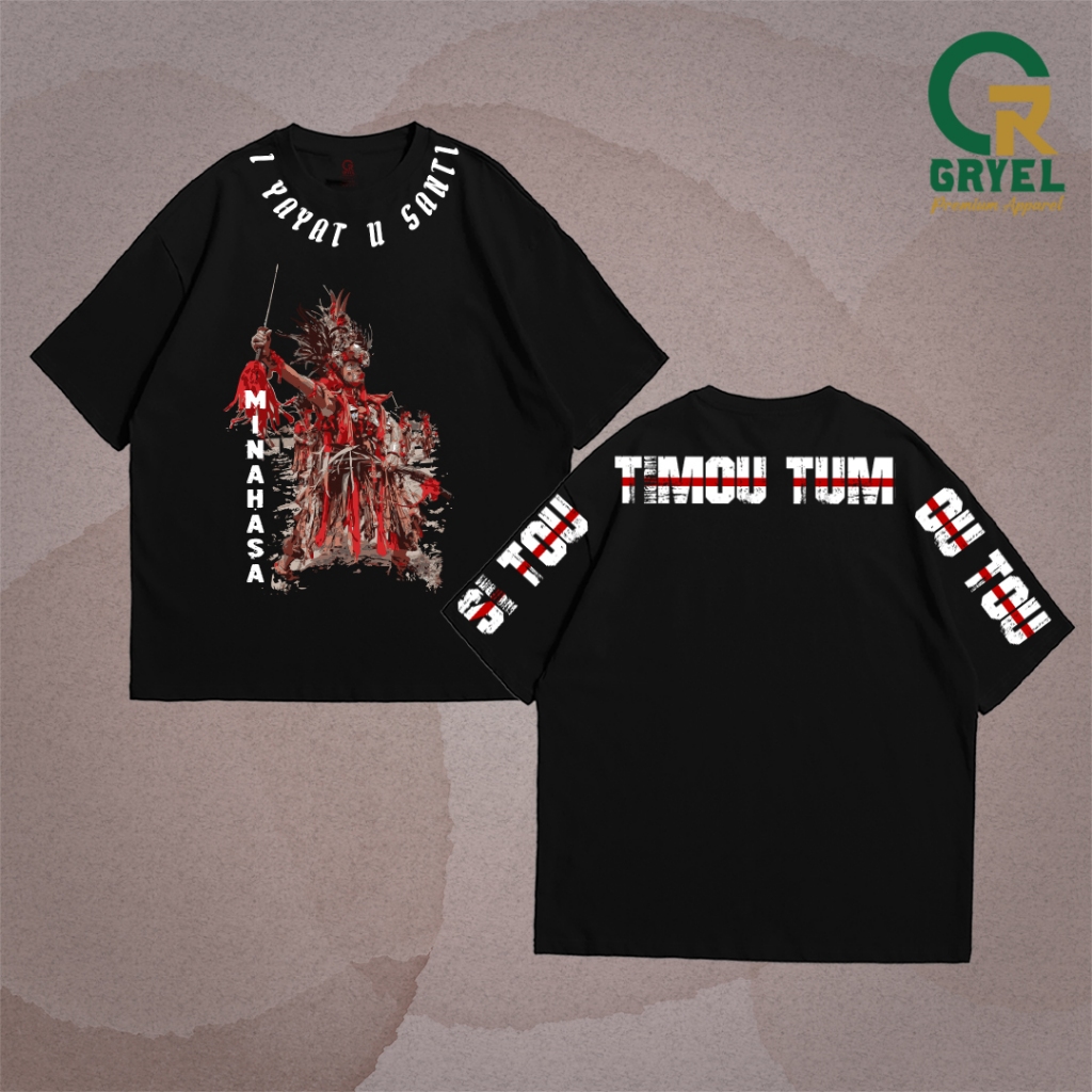 Kaos Pria Kaos Wanita Baju Distro T Shirt Oversize Minahasa Culture