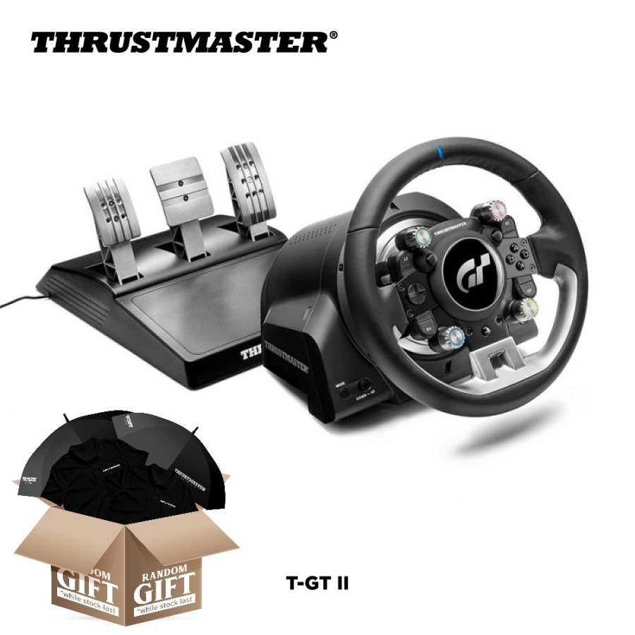 Thrustmaster T-GT II, Racing Wheel with Set of 3 Pedals, PS5, PS4, PC, Real-Time Force Feedback, Bru