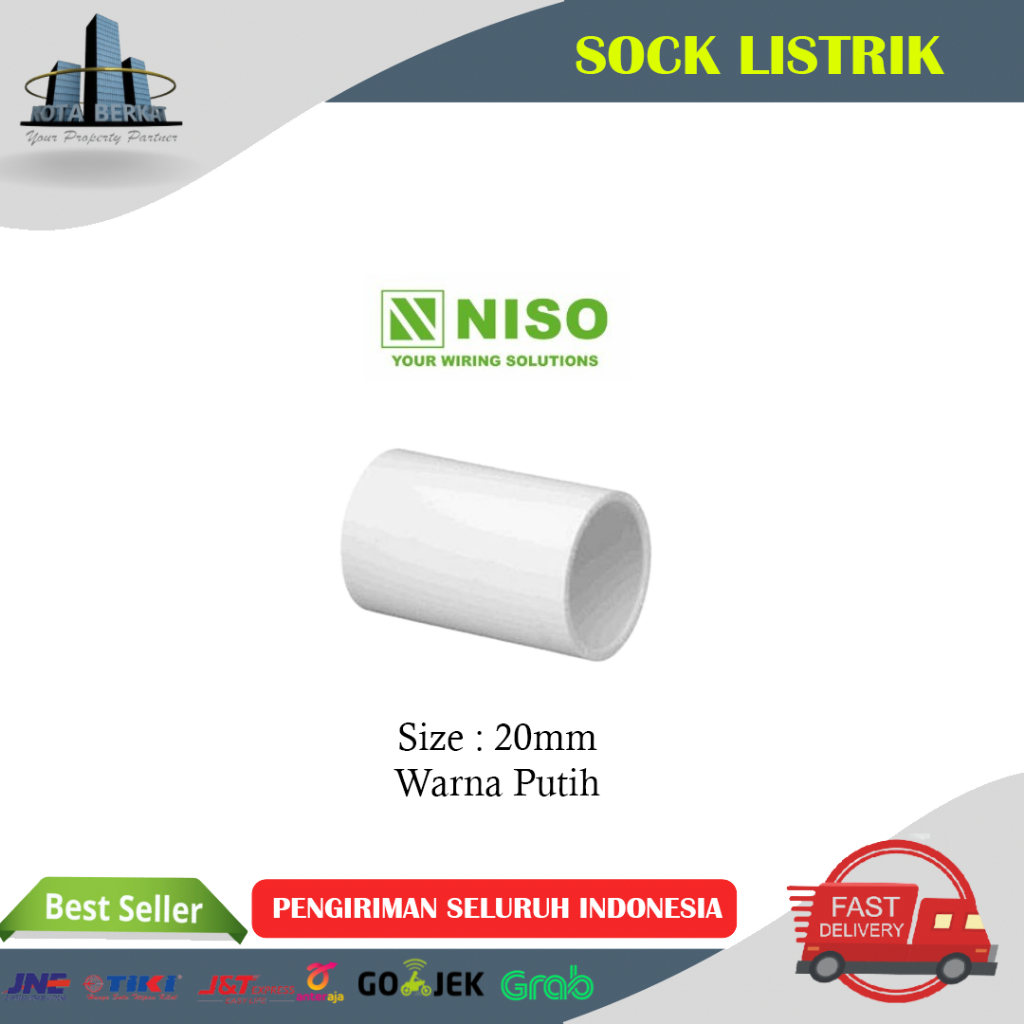 SOCK PIPA LISTRIK 20MM / SAMBUNGAN PIPA LISTRIK NISO
