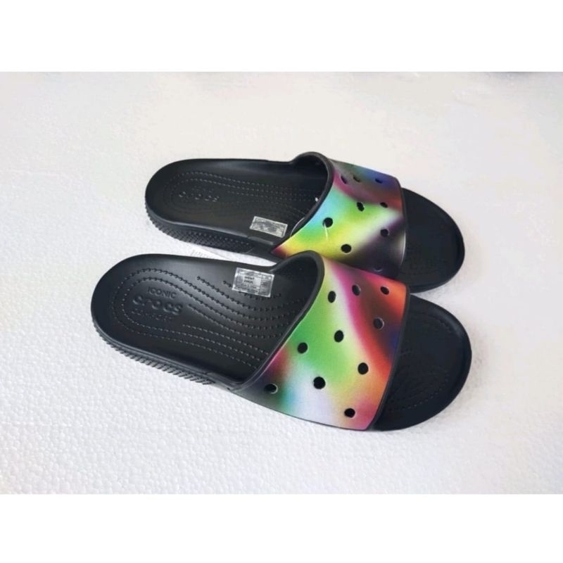 TERMURAH Sendal Crocs Unisex Classic Tie-Dye Graphic Slide / Croc / Slip on / Classics / Sandal kare