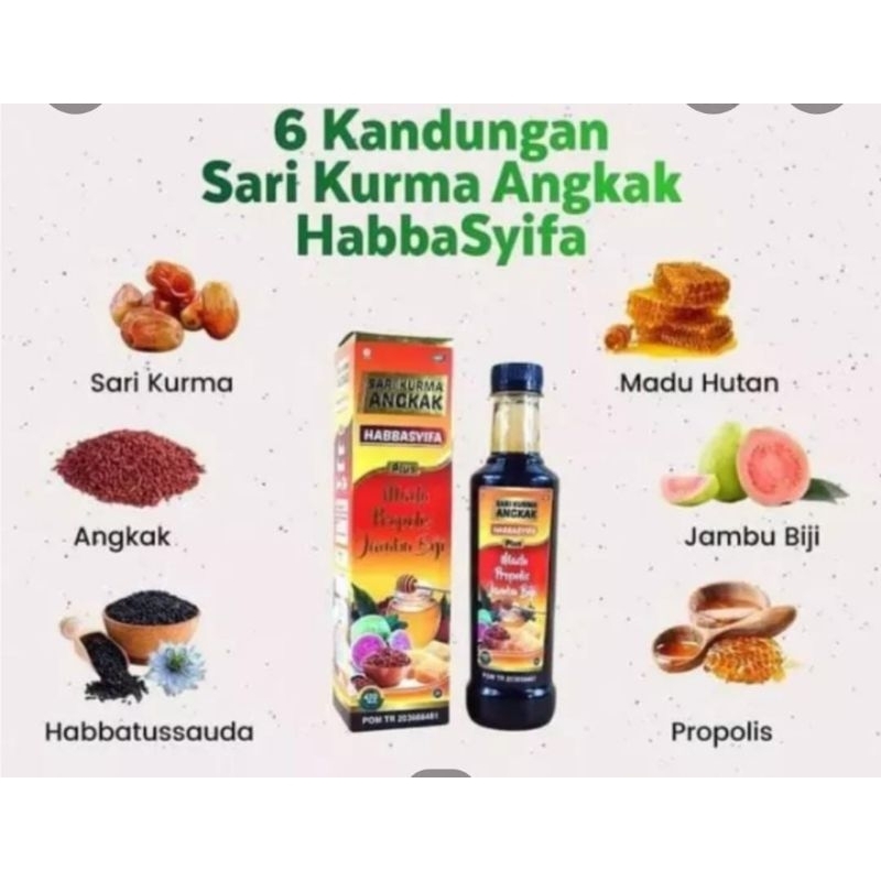 

Sari Kurma Angkak HABBASYIFA Plus Madu Propolis Jambu Biji